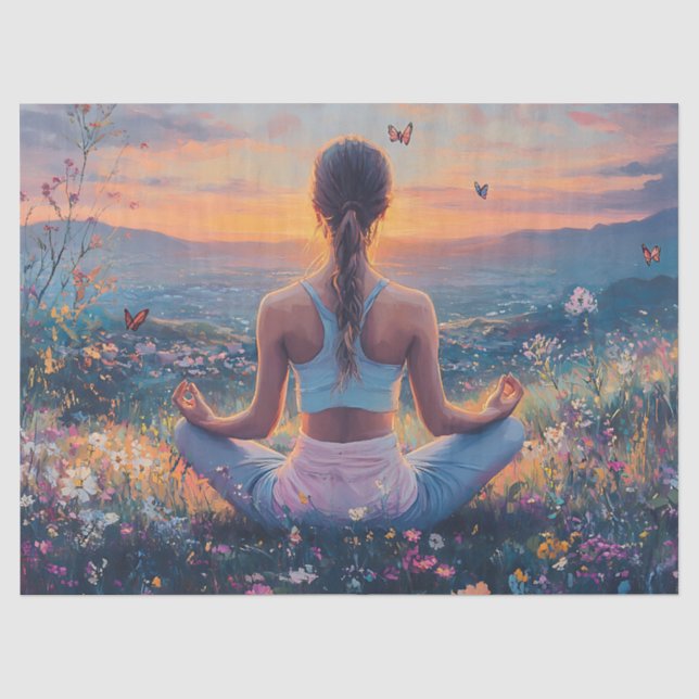 Serene Meditation at Sunrise (4) Tissue Paper (Front)