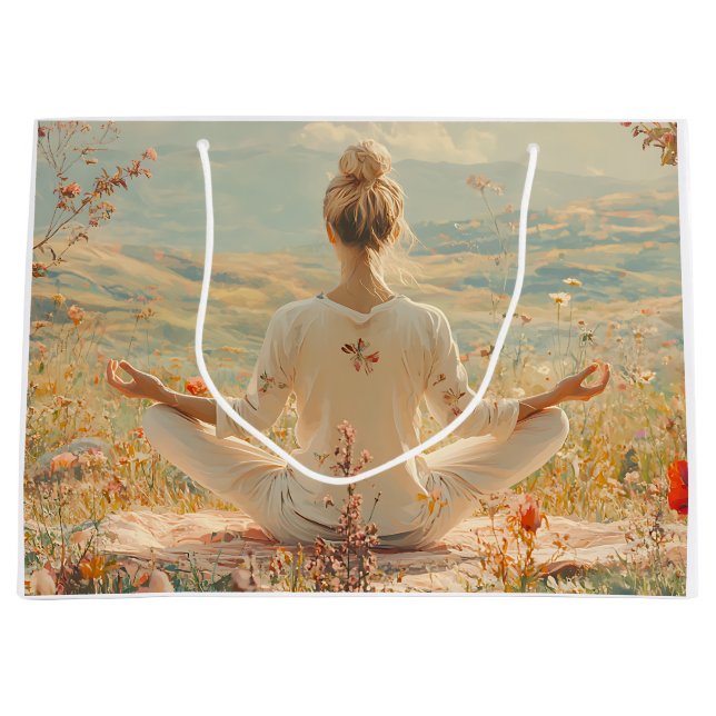 Serene Meditation at Sunrise (5) Large Gift Bag (Front)