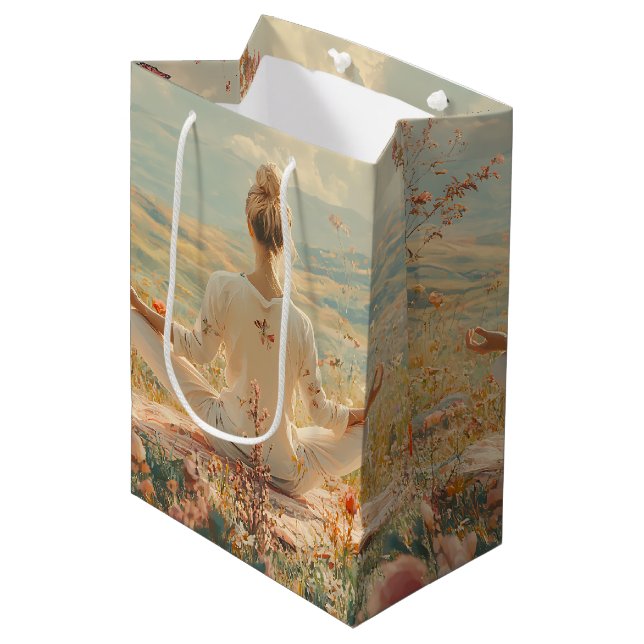 Serene Meditation at Sunrise (5) Medium Gift Bag (Front Angled)