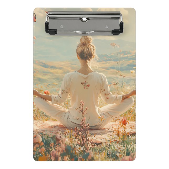 Serene Meditation at Sunrise (5) Mini Clipboard (Front)