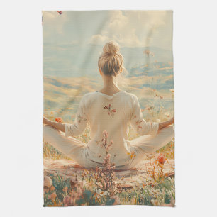 Serene Meditation at Sunrise (5) Tea Towel