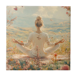 Serene Meditation at Sunrise (5) Tile