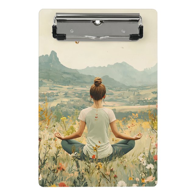 Serene Meditation at Sunrise (6) Mini Clipboard (Front)