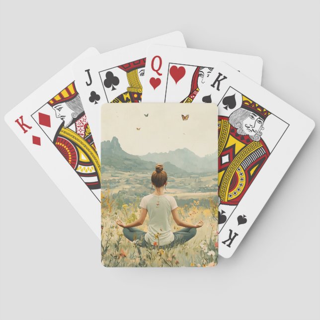 Serene Meditation at Sunrise (6) Playing Cards (Back)
