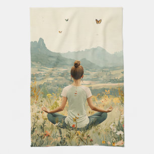 Serene Meditation at Sunrise (6) Tea Towel