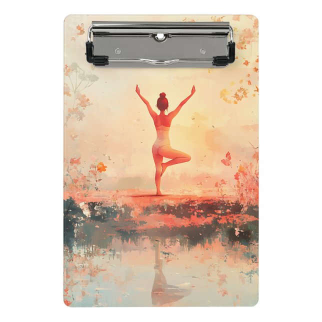 Serene Meditation at Sunrise (7) Mini Clipboard (Front)