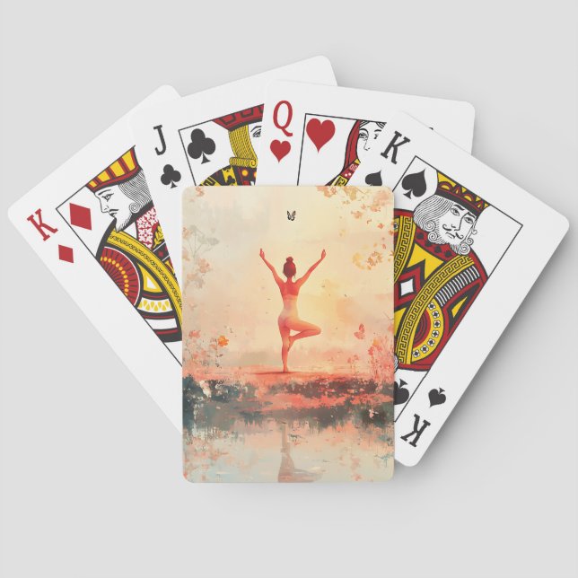 Serene Meditation at Sunrise (7) Playing Cards (Back)