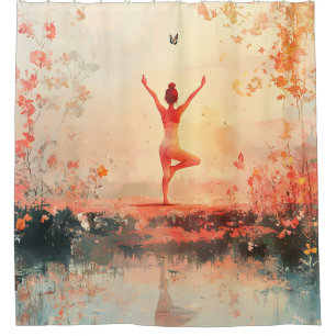 Serene Meditation at Sunrise (7) Shower Curtain