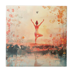 Serene Meditation at Sunrise (7) Tile