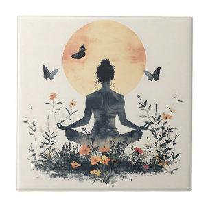 Serene Meditation at Sunrise (8) Tile