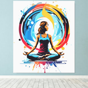 Serene Meditation Energy Flow Art Canvas Print