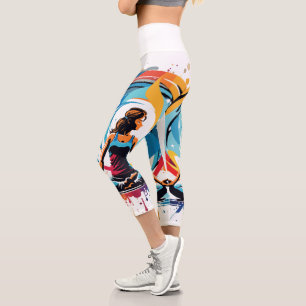 Serene Meditation Energy Flow Art Capri Leggings