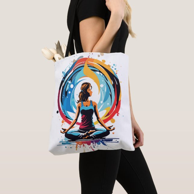 Serene Meditation Energy Flow Art Tote Bag (Close Up)