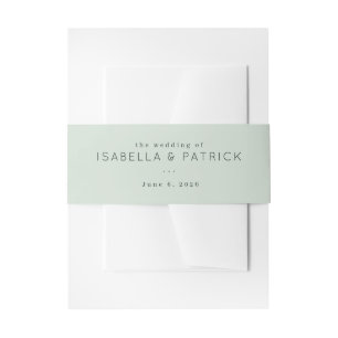 Serene Mint Minimalist Wedding Invitation Belly Band