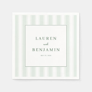 Serene Mint Striped Elegancy Napkin
