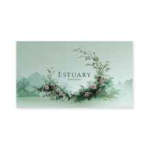 Serene Misty Lake Pale Pink Rose Floral Crescent