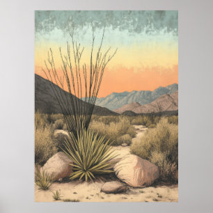Serene Mojave Sunrise: California Desert Art Print