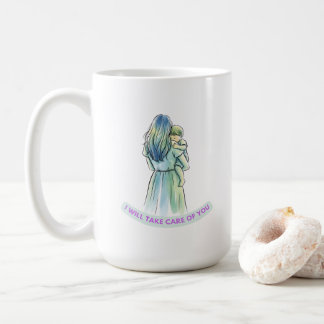 Serene Mother & Child Watercolor Embrace T-Shirt  Coffee Mug