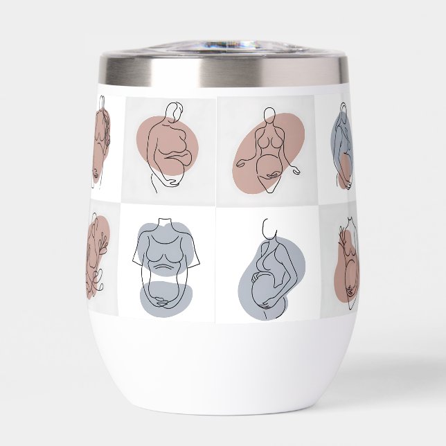 Serene Motherhood Line Art - Abstract Baby Bump  (Front)