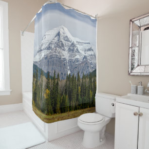 Serene Mountain, Canadian Mount Robson Shower Curtain