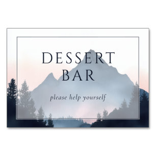 Serene Mountain Dessert Bar Invitation Table Number