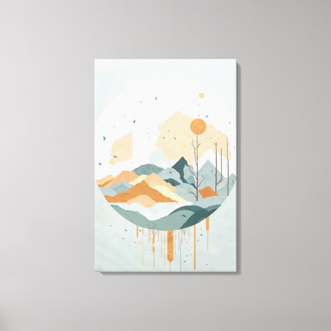 “Serene Mountain Reflection” Canvas Print (Front)