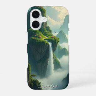 Serene Mountain Waterfall Scenery iPhone 16 Case