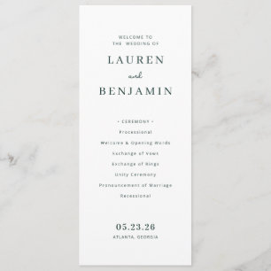 Serene Mountain Wedding Programme