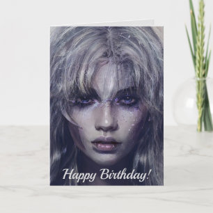 Serene Mystical Dark Fantasy Female Portrait Card