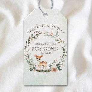 Serene Nature Deer Baby Shower Gift Tags