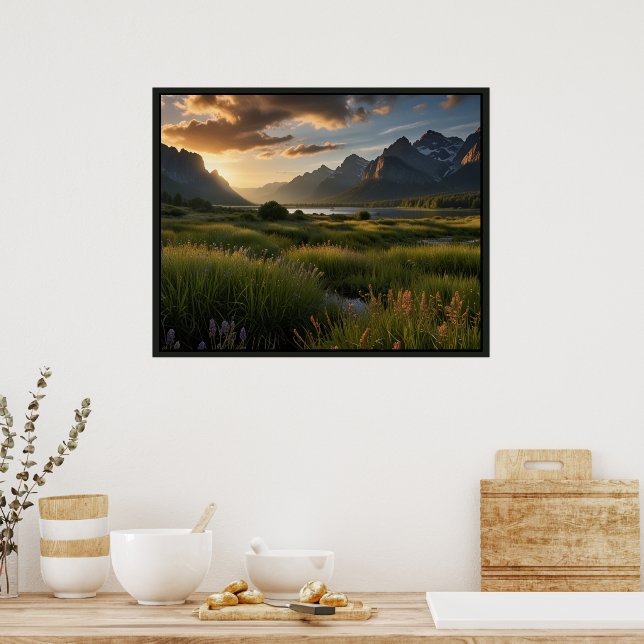 Serene Nature Landscape Scene Poster (Kitchen)