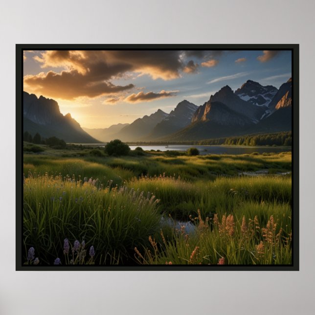 Serene Nature Landscape Scene Poster (Front)