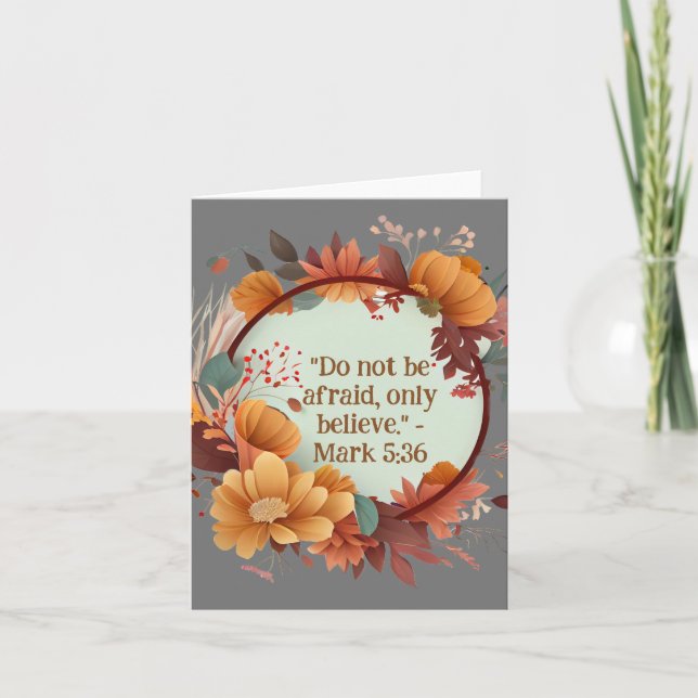 Serene Nature Strawflower Wreath Religious Blank Card (Front)