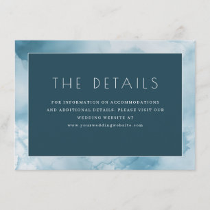 Serene Navy Watercolor Clouds Enclosure Card