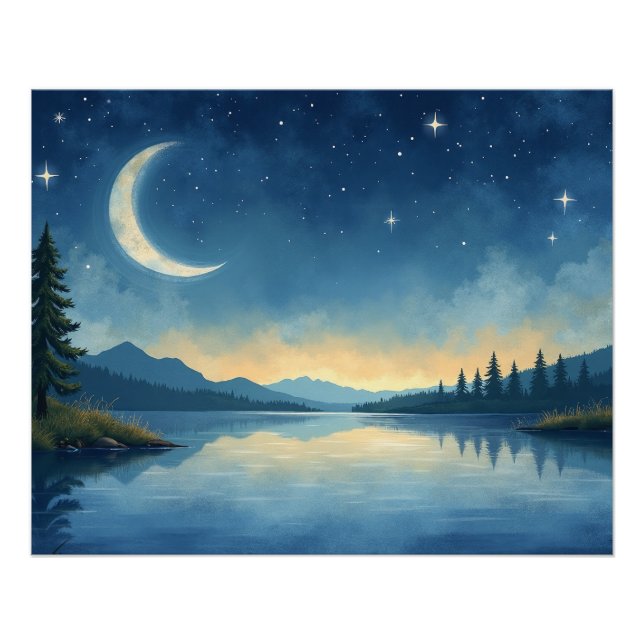 Serene Nightscape Poster (Front)