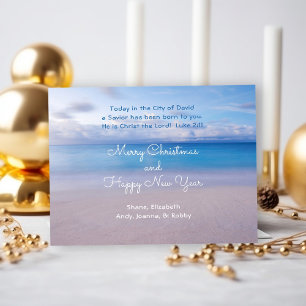 Serene Ocean Scripture Christmas Religious  Postcard