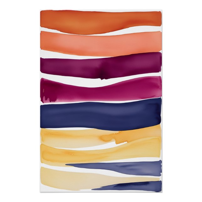 Serene Ocean Symphony: Abstract Wave-Inspired  Poster (Front)