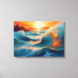 Serene Ocean Waves at Sunrise Canvas Print