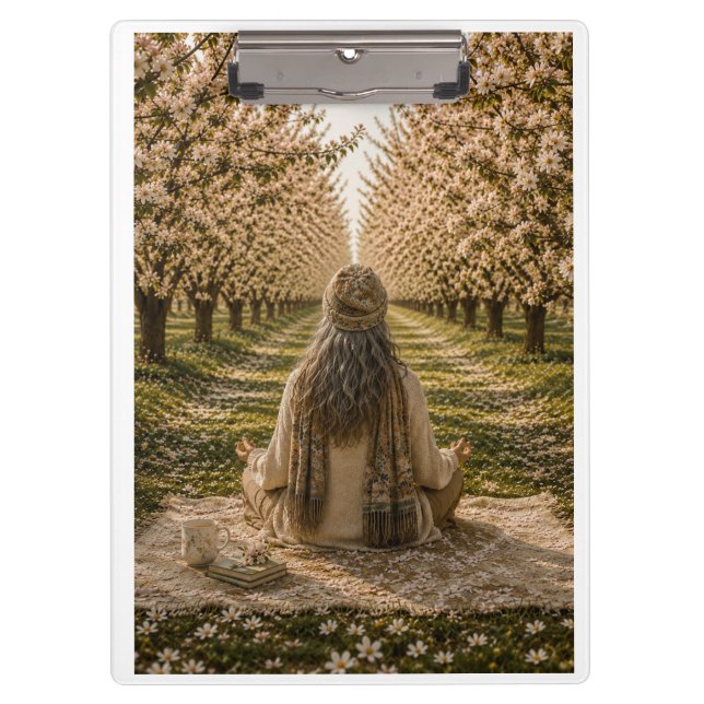 Serene Orchard Sticky Notes | Romantic Botanical  Clipboard (Front)