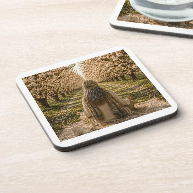 Serene Orchard Sticky Notes | Romantic Botanical  Coaster (Left Side)