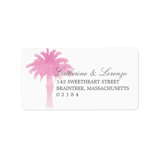 Serene Palm Tree Watercolor | Address Label (Front)