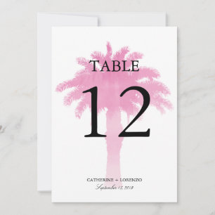 Serene Palm Tree Watercolor   Table Number