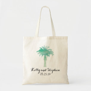 Serene Palm Tree Watercolor Wedding Guest Bag