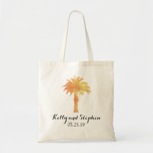 Serene Palm Tree Watercolor   Wedding Guest Bag