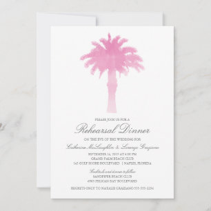 Serene Palm Tree Watercolor Wedding Rehearsal Invitation