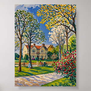 Serene Park Scene in Early Spring Poster