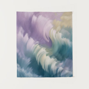Serene Pastel Abstract Wave Dreamy Art Tapestry