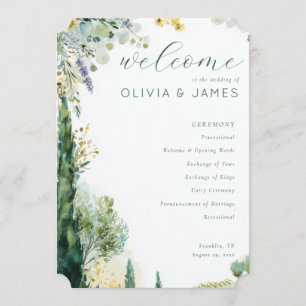 Serene Pastel Botanical Wedding Programme