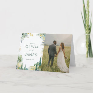 Serene Pastel Floral Botanical Thank You Card