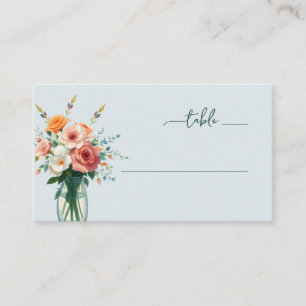 Serene Pastel Floral Bouquet Place Card